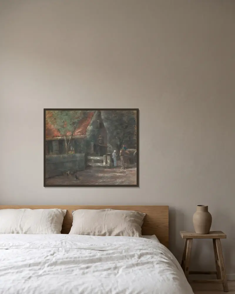 Tullhuset vid Zandvoort (Posten i skogen) av Max Liebermann inramad på en vägg