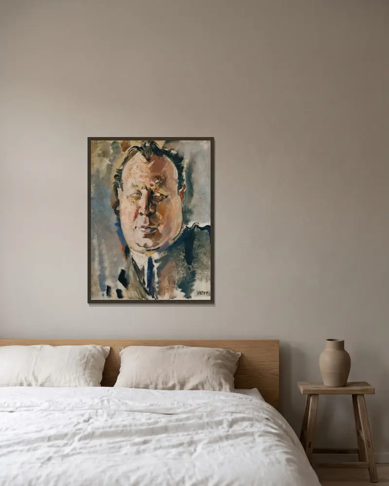 Der Schauspieler Emil Jannings av Max Oppenheimer inramad på en vägg