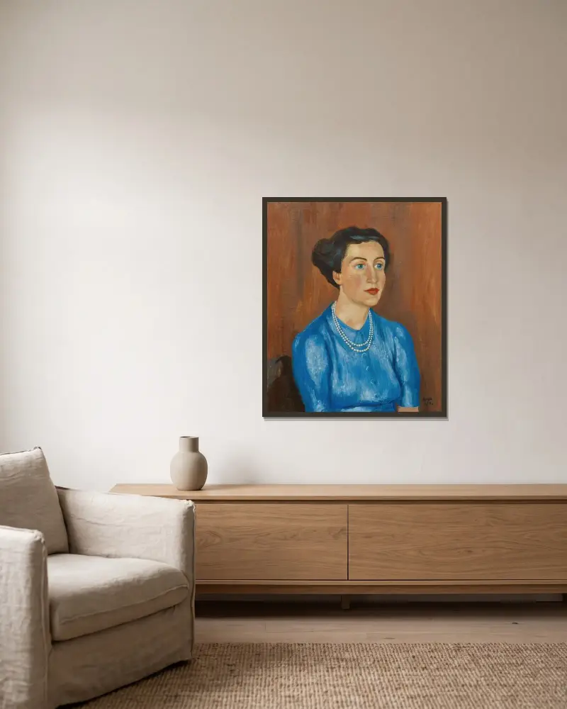 Porträtt av Elinor Laven av Hermann Max Pechstein inramad på en vägg