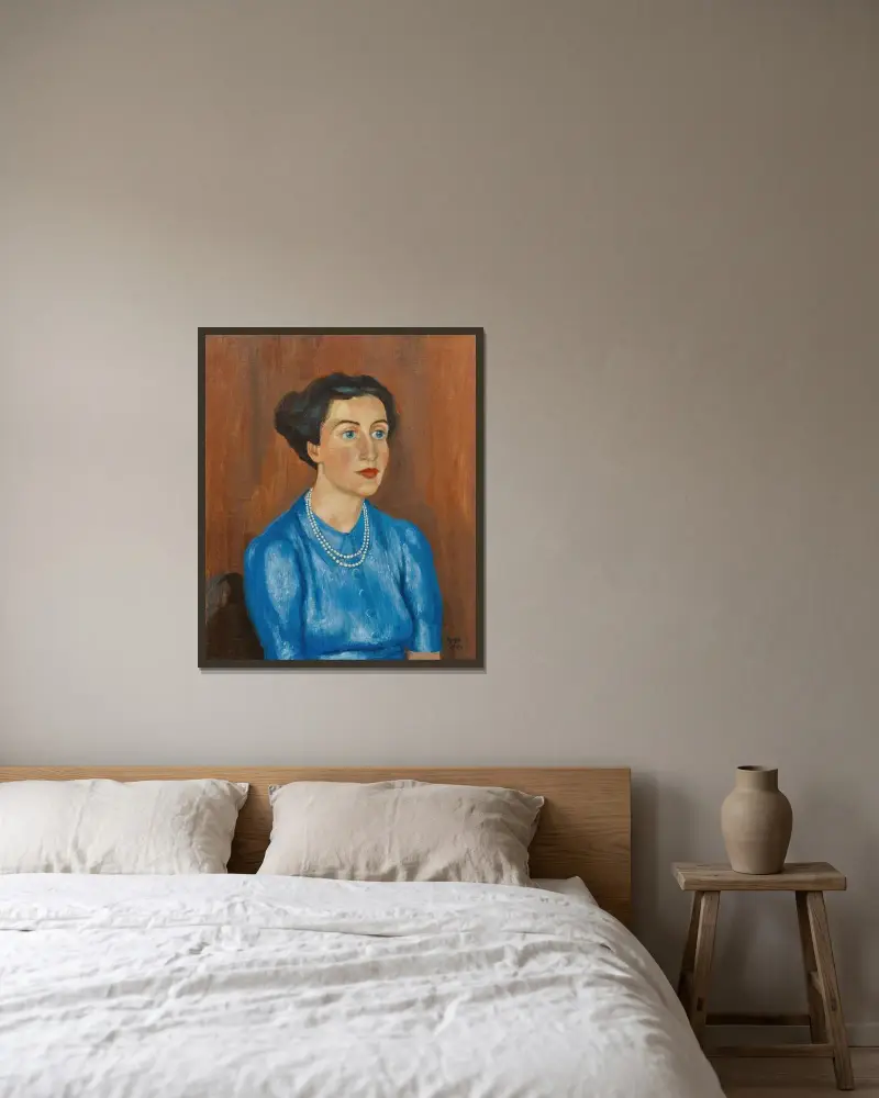 Porträtt av Elinor Laven av Hermann Max Pechstein inramad på en vägg