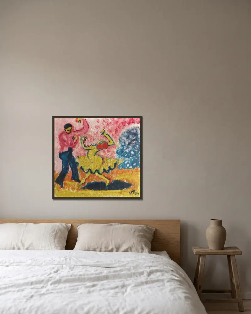 Tänzerin von Hermann Max Pechstein gerahmt an einer Wand
