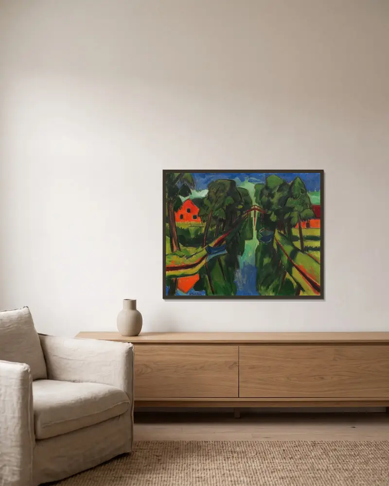 Der Mühlengraben, Hermann Max Pechstein w ramie na ścianie