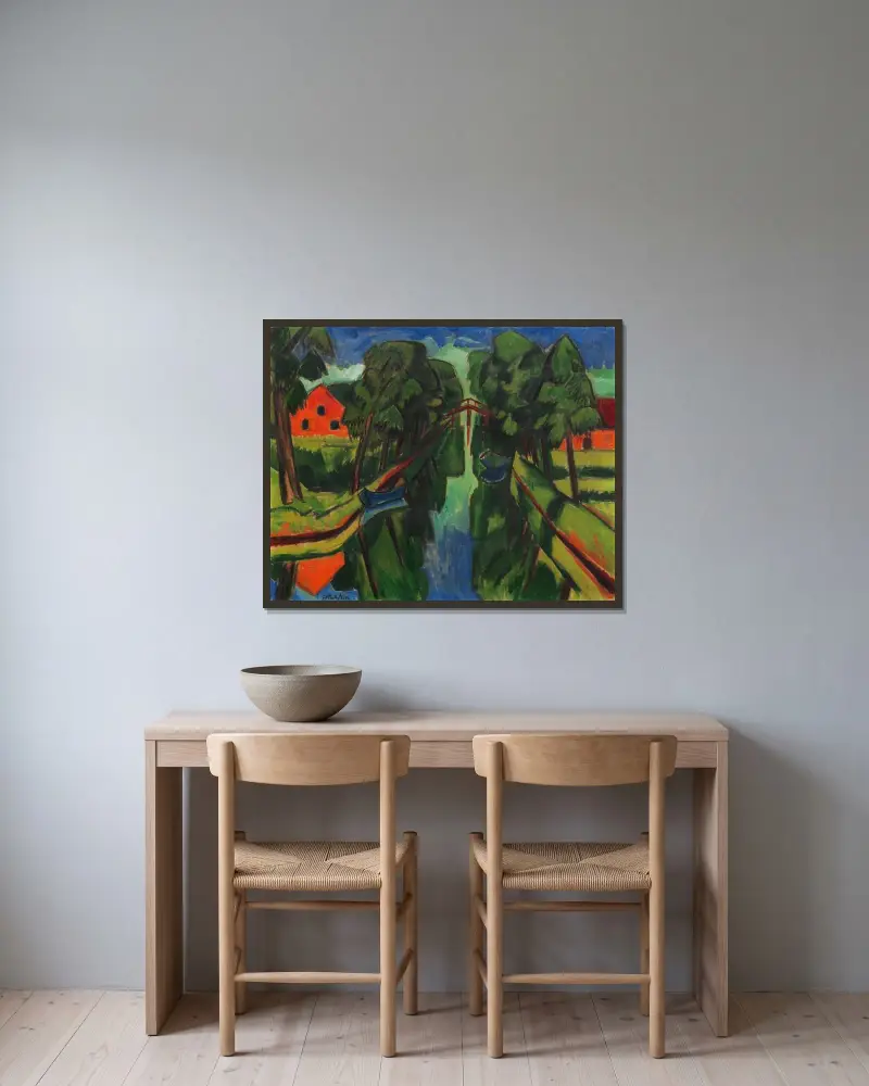 Der Mühlengraben, Hermann Max Pechstein w ramie na ścianie