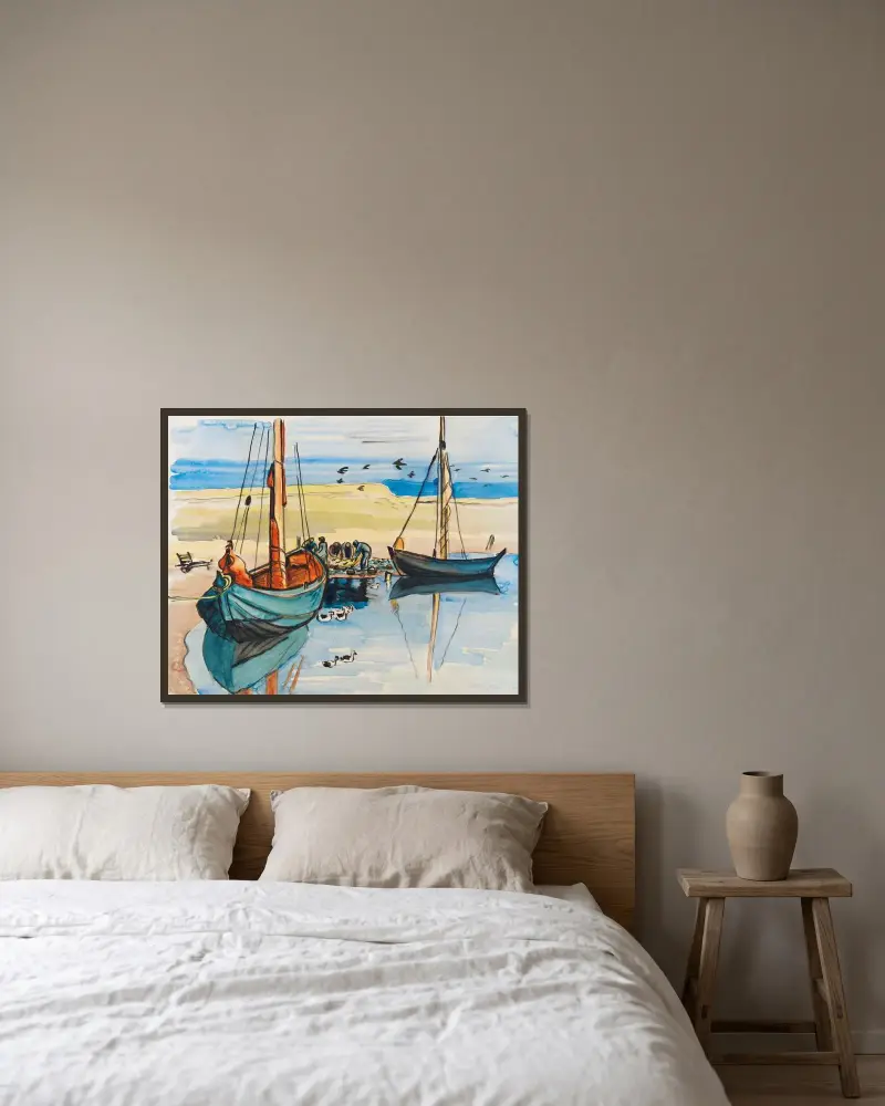 Fishing boats, Hermann Max Pechstein w ramie na ścianie