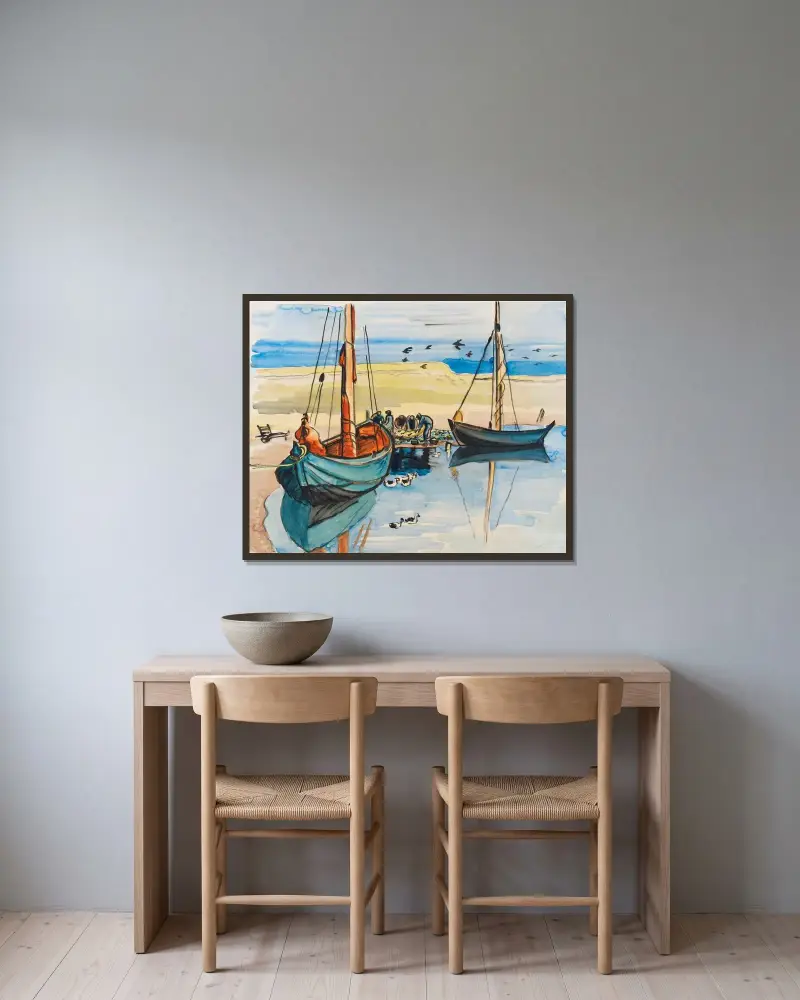 Fishing boats, Hermann Max Pechstein w ramie na ścianie