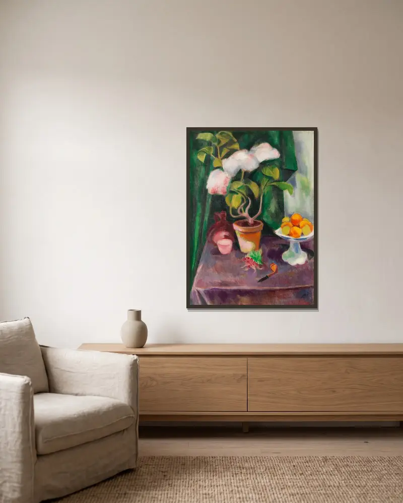 Flower Still Life von Hermann Max Pechstein gerahmt an einer Wand