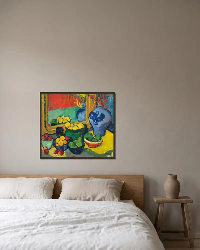 Frukter av Hermann Max Pechstein inramad på en vägg