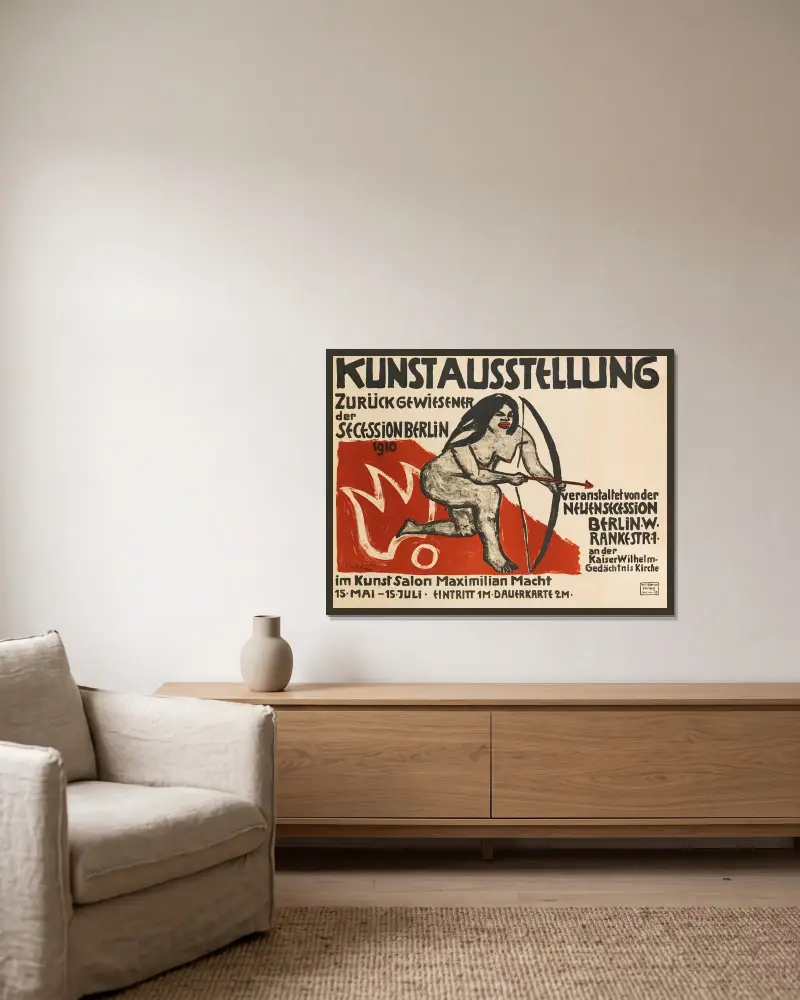 Konstutställning för avvisade av Secession Berlin av Hermann Max Pechstein inramad på en vägg