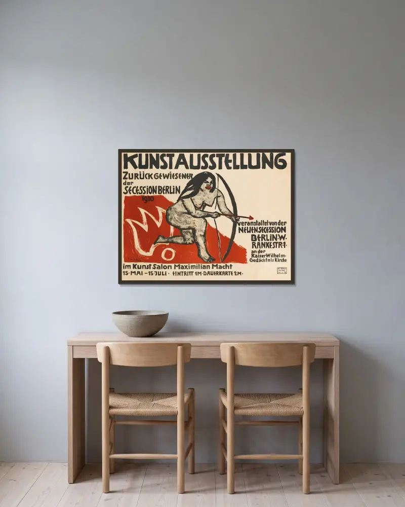 Konstutställning för avvisade av Secession Berlin av Hermann Max Pechstein inramad på en vägg