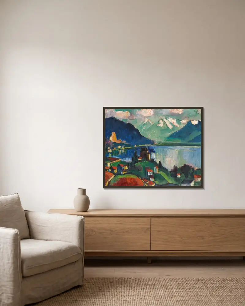 On Lake Geneva von Hermann Max Pechstein gerahmt an einer Wand