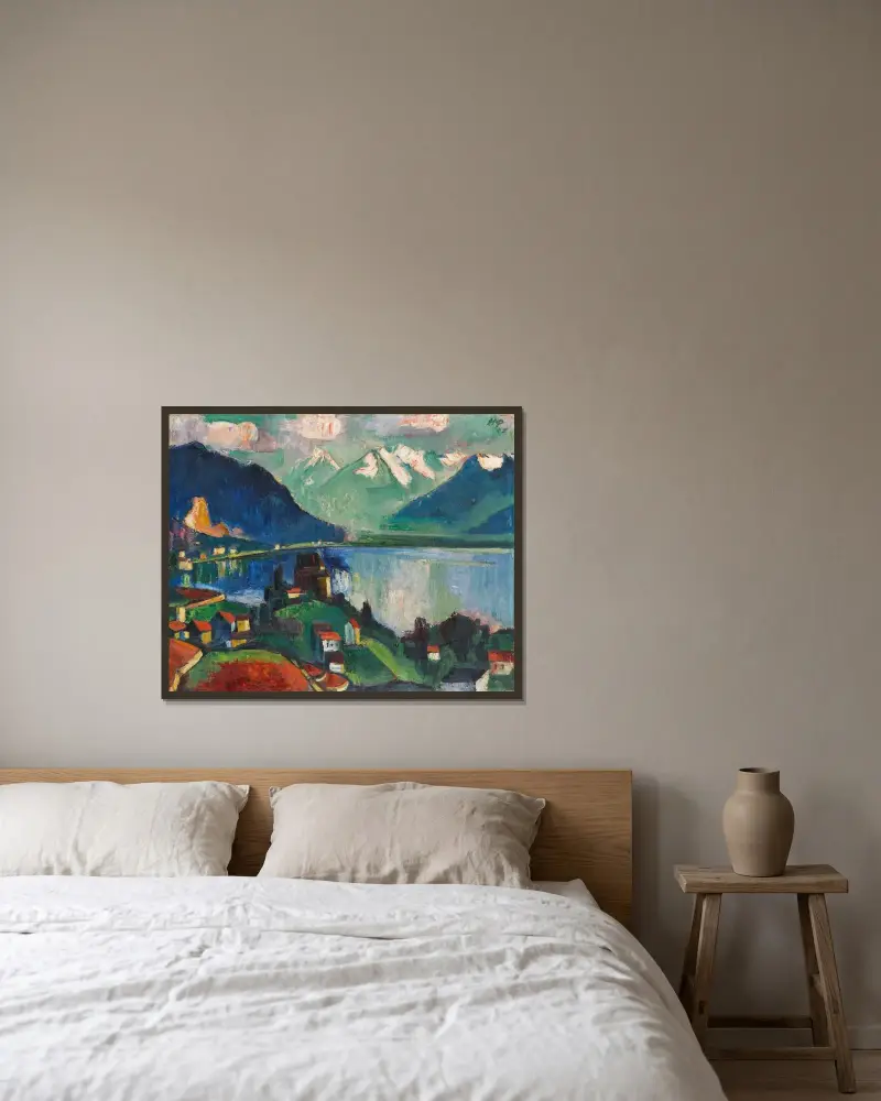 On Lake Geneva von Hermann Max Pechstein gerahmt an einer Wand