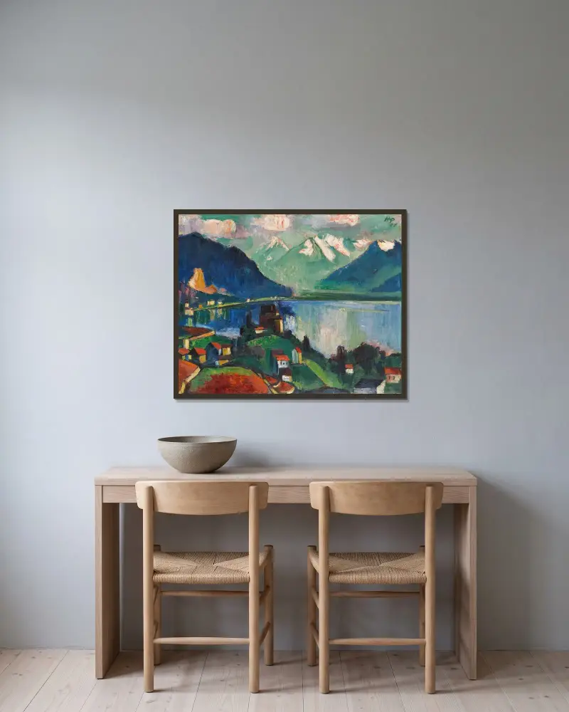 On Lake Geneva von Hermann Max Pechstein gerahmt an einer Wand