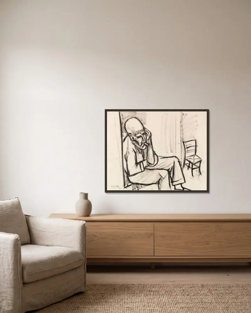Seated Man, Hermann Max Pechstein w ramie na ścianie