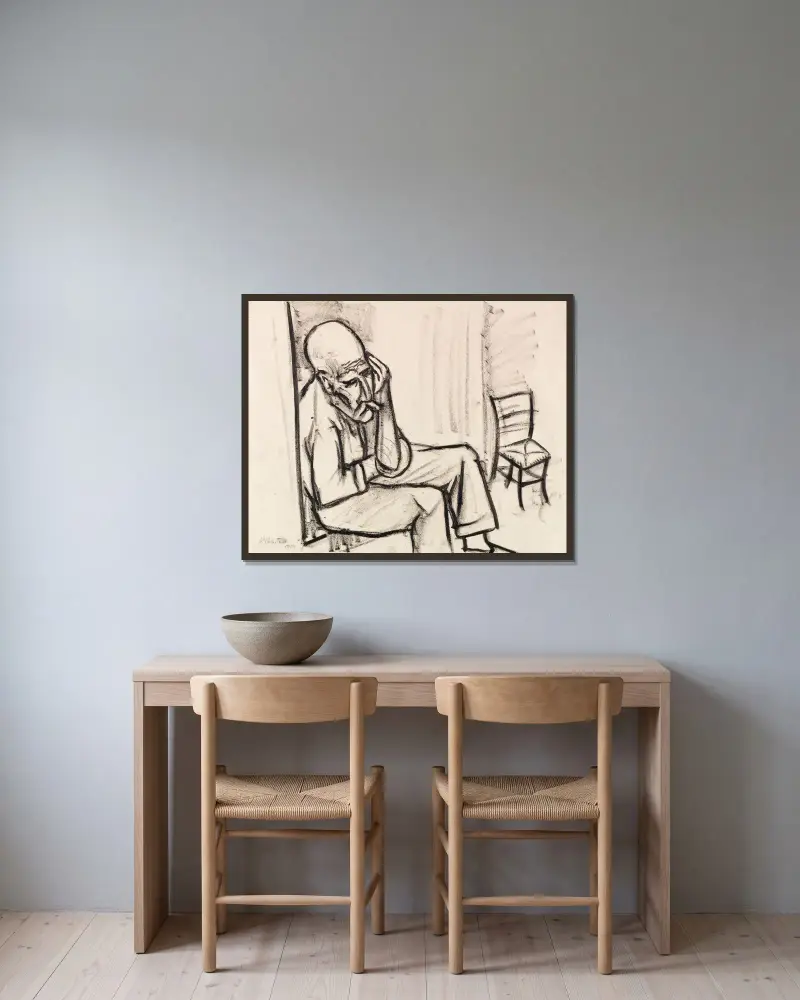 Seated Man, Hermann Max Pechstein w ramie na ścianie