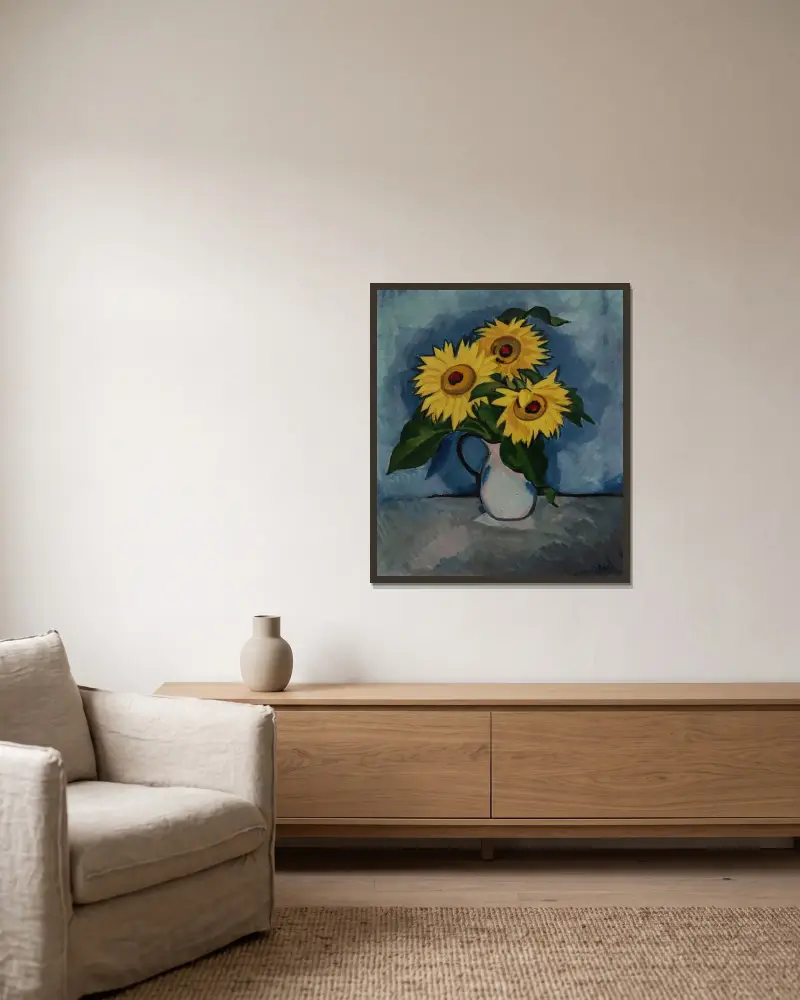Sonnenblumen, Hermann Max Pechstein w ramie na ścianie