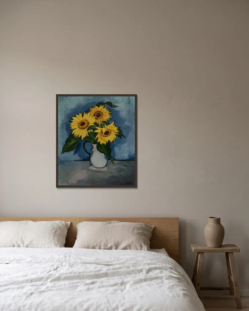 Sonnenblumen, Hermann Max Pechstein w ramie na ścianie