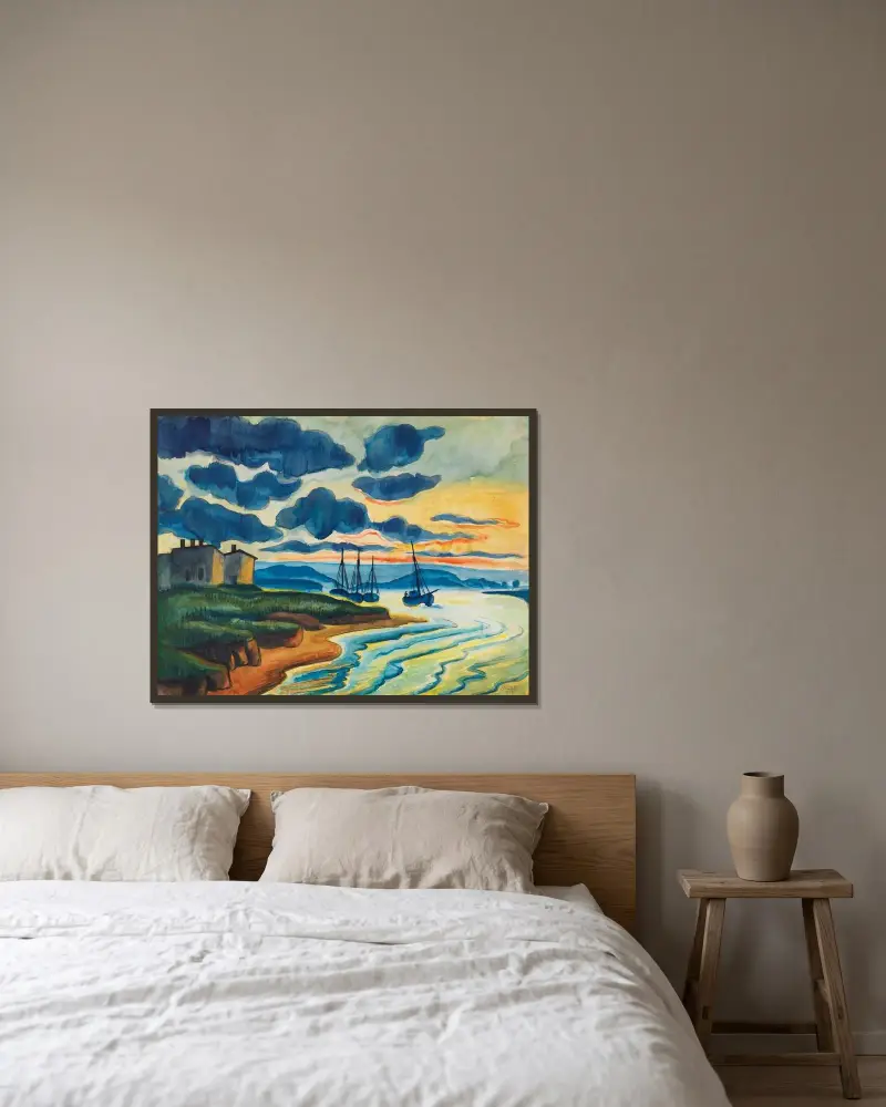 Sonnenuntergang (Lebastrom), Hermann Max Pechstein w ramie na ścianie