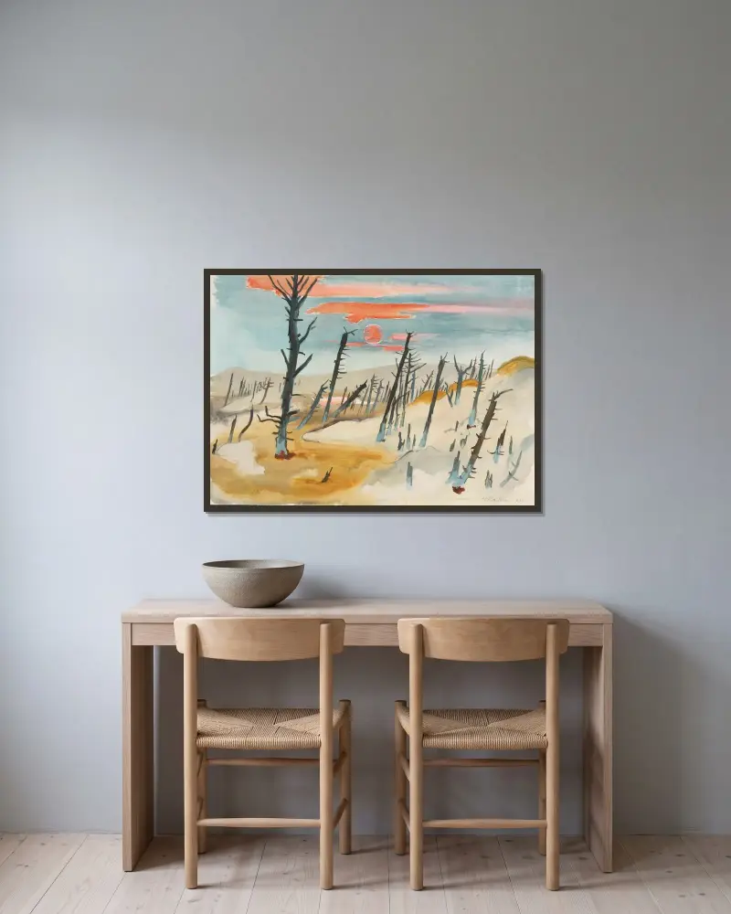 The Dead Forest – Lonske Dune von Hermann Max Pechstein gerahmt an einer Wand