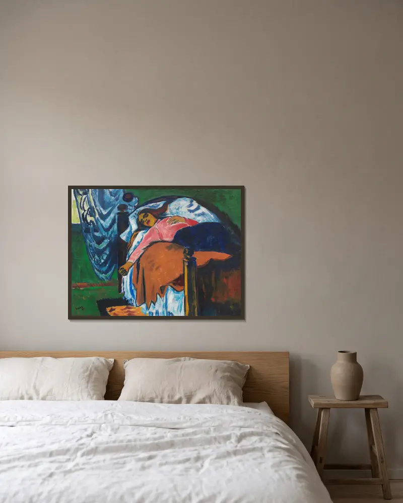 Leżąca kobieta, Hermann Max Pechstein w ramie na ścianie