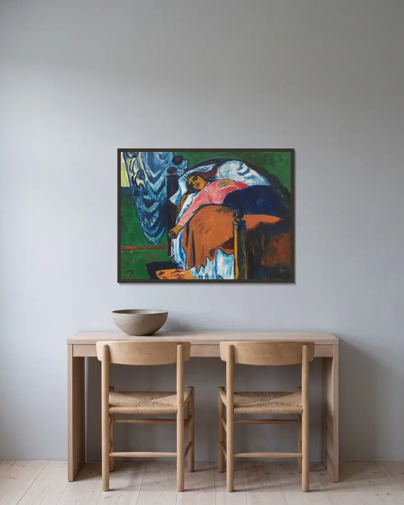 Leżąca kobieta, Hermann Max Pechstein w ramie na ścianie
