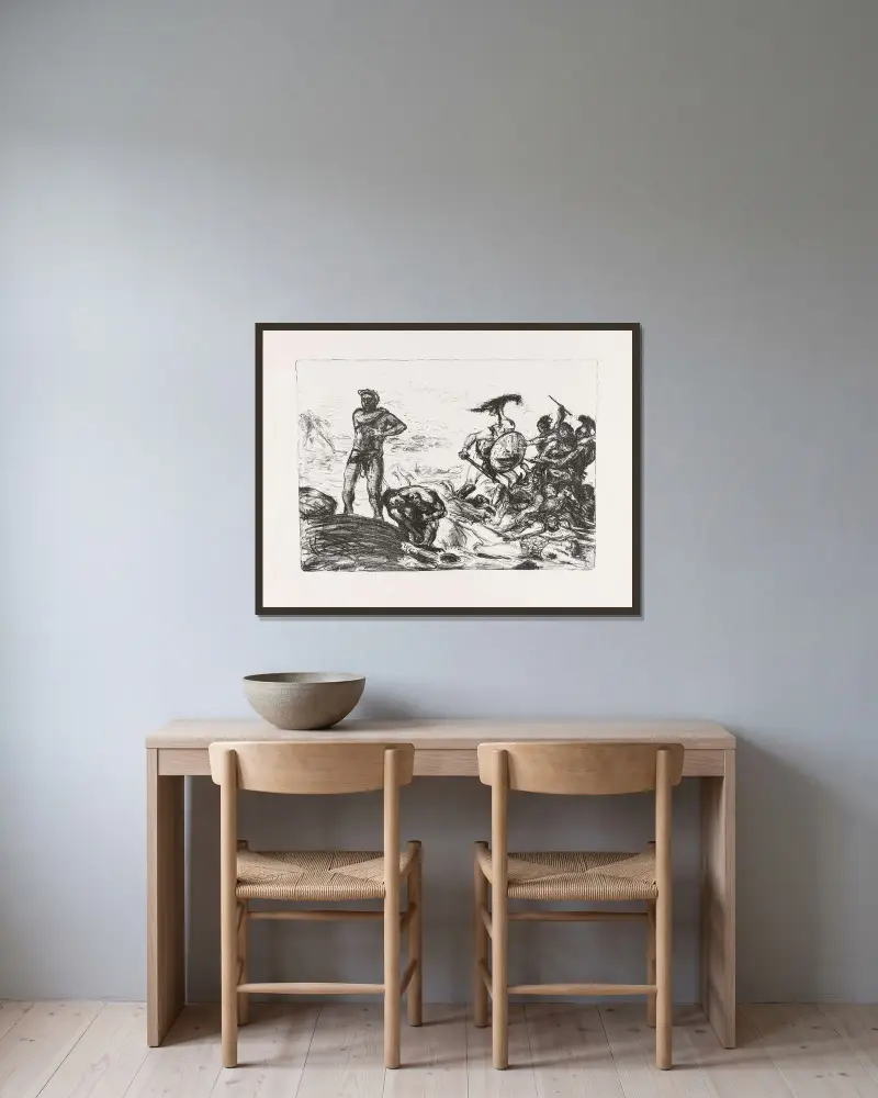Achill wütet im Skamander von Max Slevogt gerahmt an einer Wand