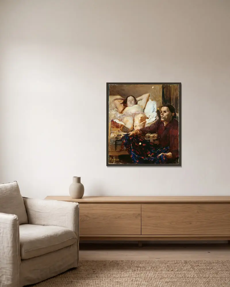 Danae von Max Slevogt gerahmt an einer Wand