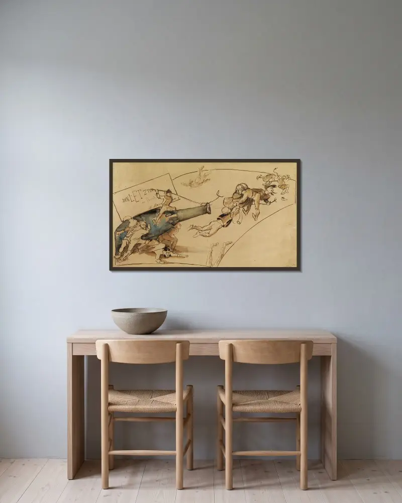 Den letzten ein Prosit von Max Slevogt gerahmt an einer Wand
