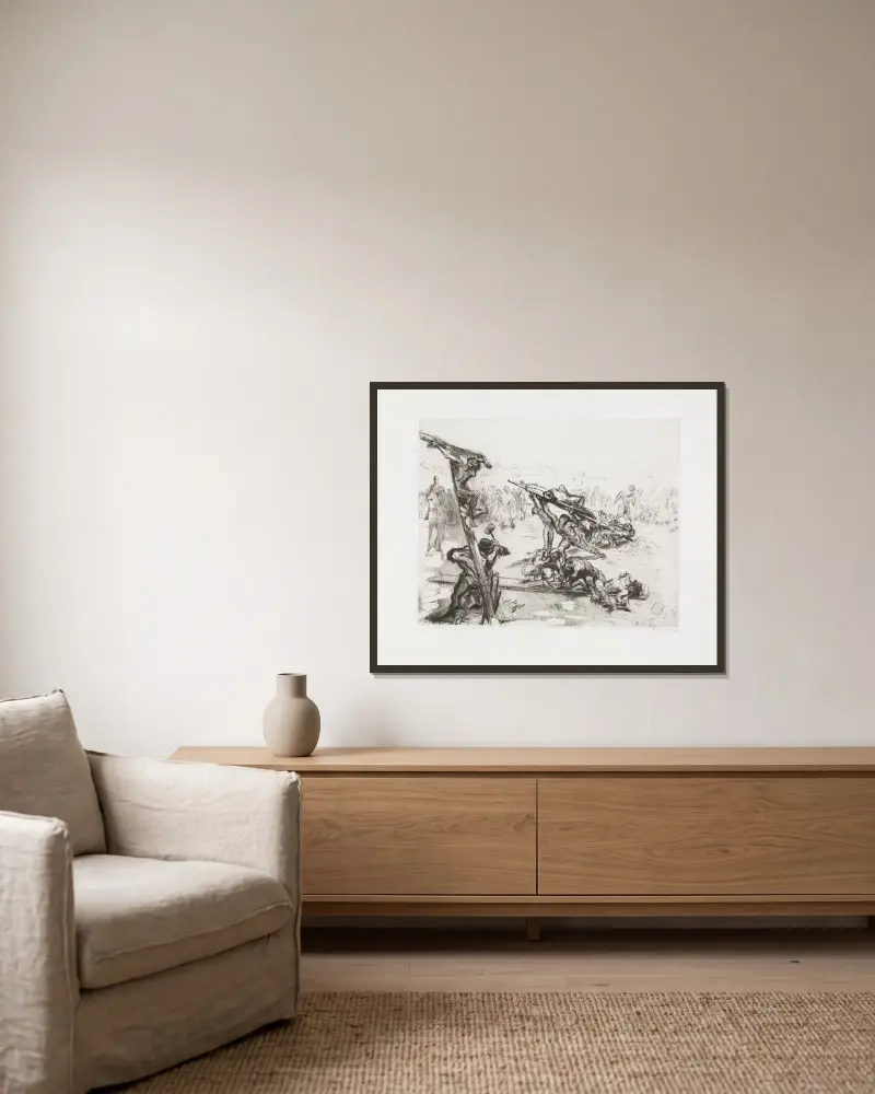 Eine Passion von Max Slevogt gerahmt an einer Wand