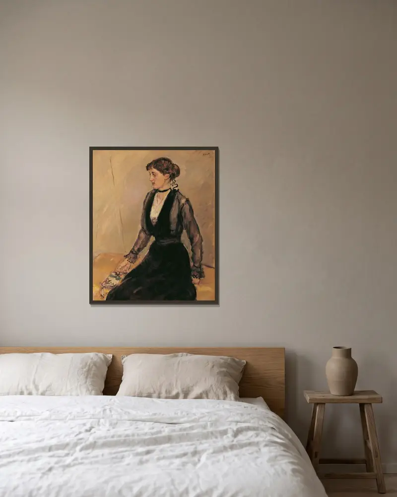 Fräulein Eva Steinbarth av Max Slevogt inramad på en vägg