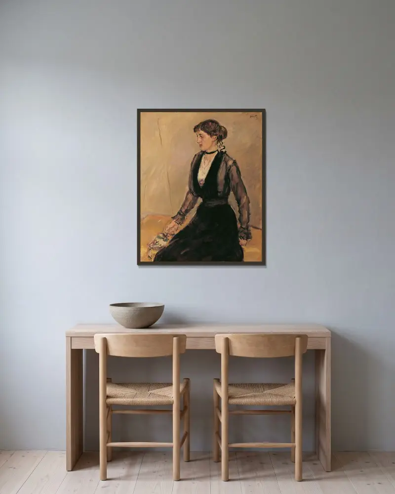 Fräulein Eva Steinbarth av Max Slevogt inramad på en vägg