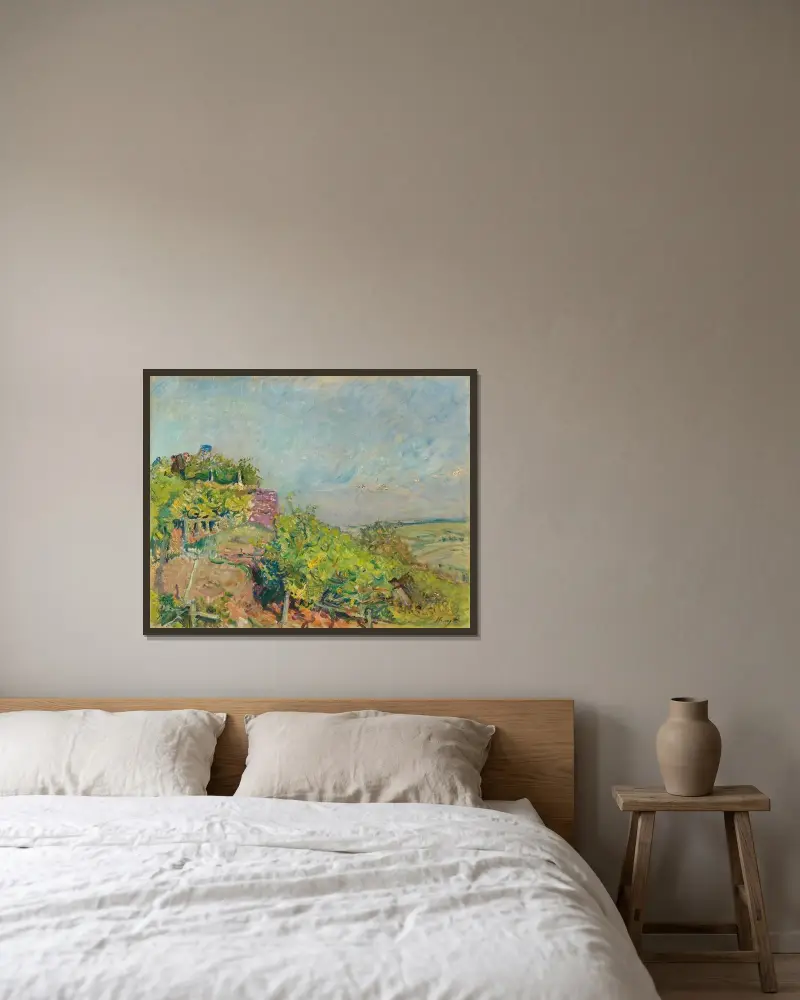 Weinlese bei Neukastel von Max Slevogt gerahmt an einer Wand
