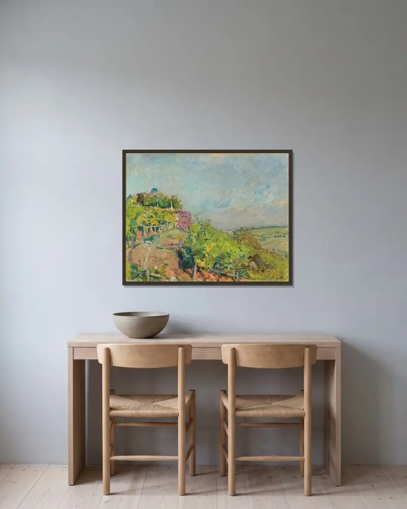 Weinlese bei Neukastel von Max Slevogt gerahmt an einer Wand