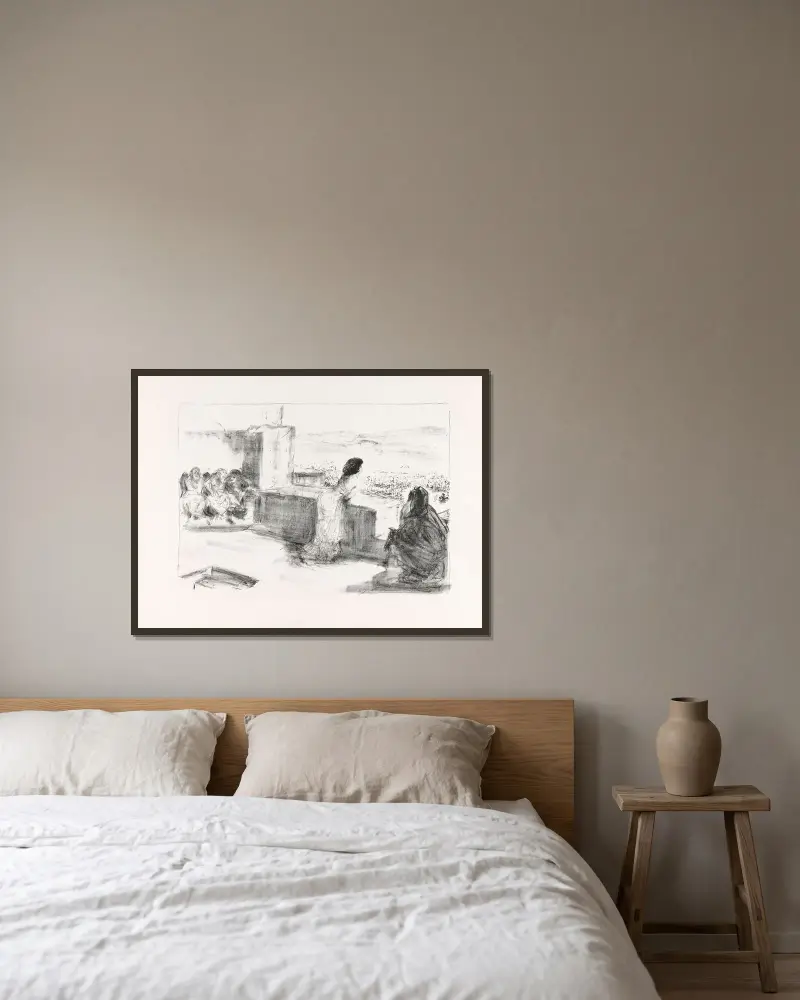 Helena am skäischen Tore von Max Slevogt gerahmt an einer Wand