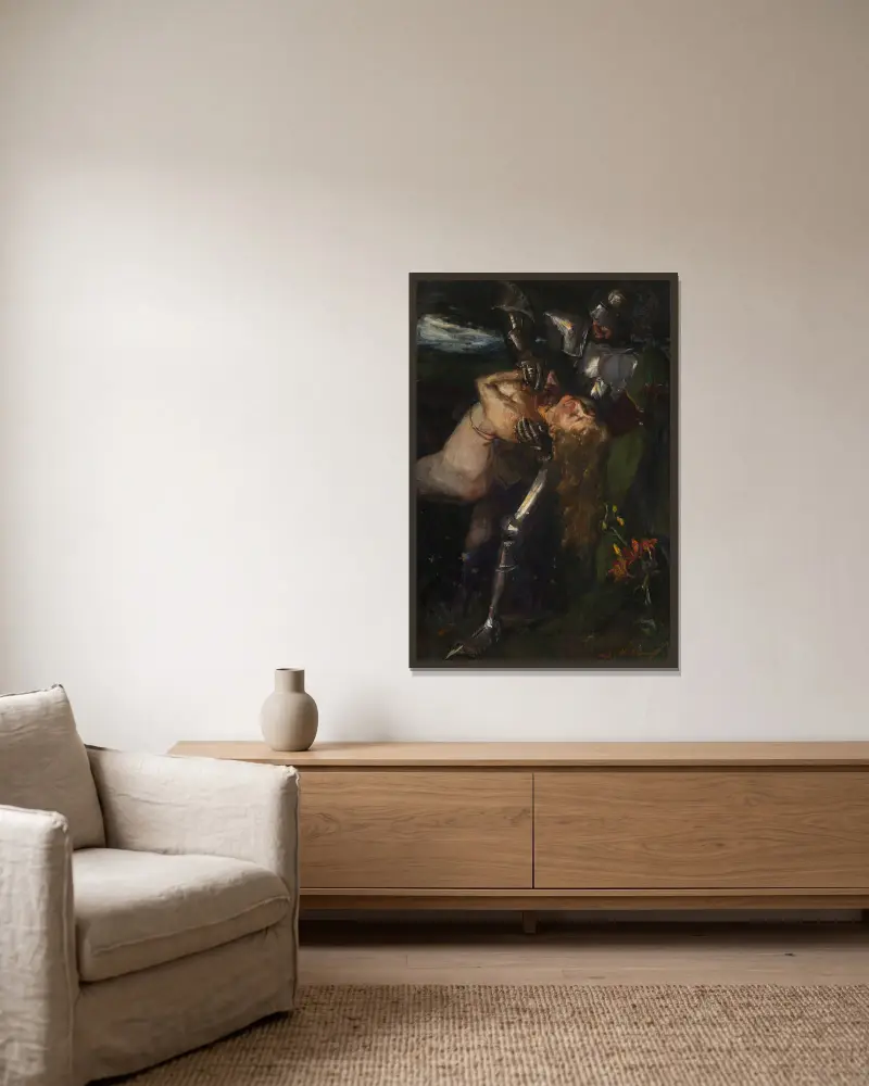Dame auf Abenteuer von Max Slevogt gerahmt an einer Wand