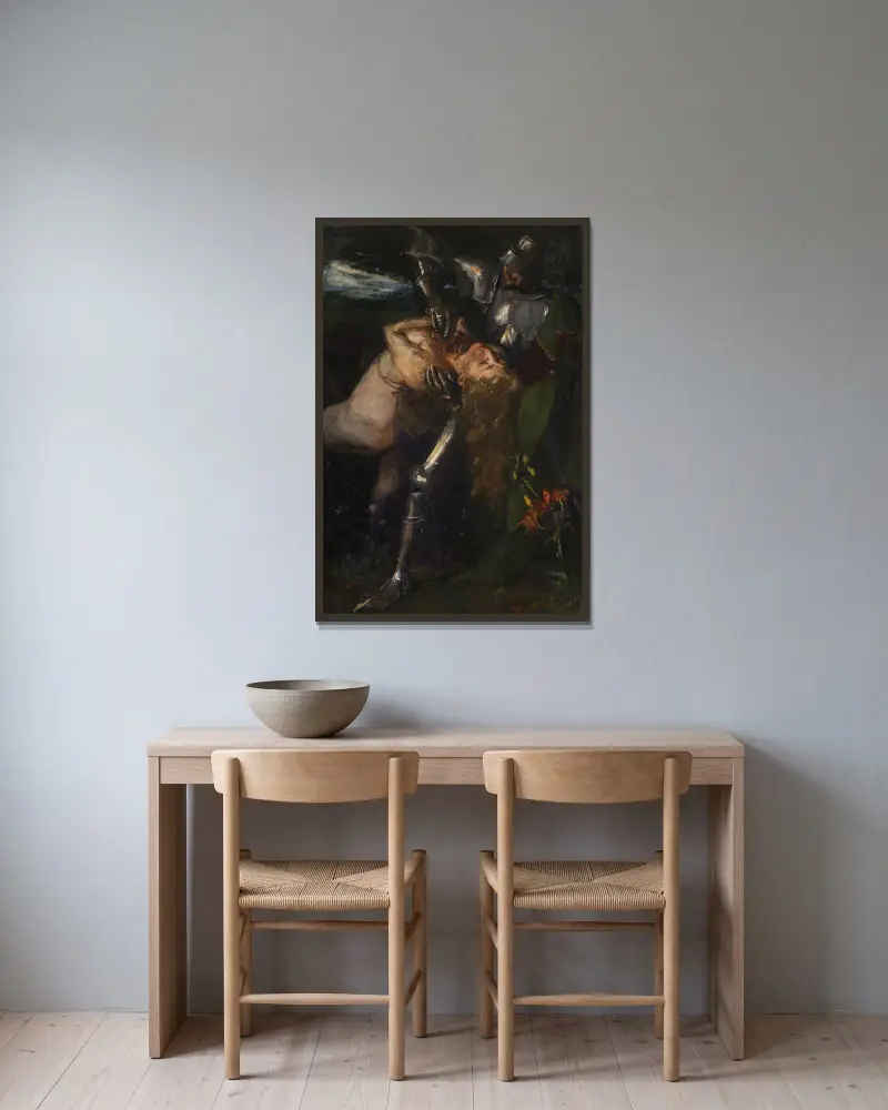 Dame auf Abenteuer von Max Slevogt gerahmt an einer Wand