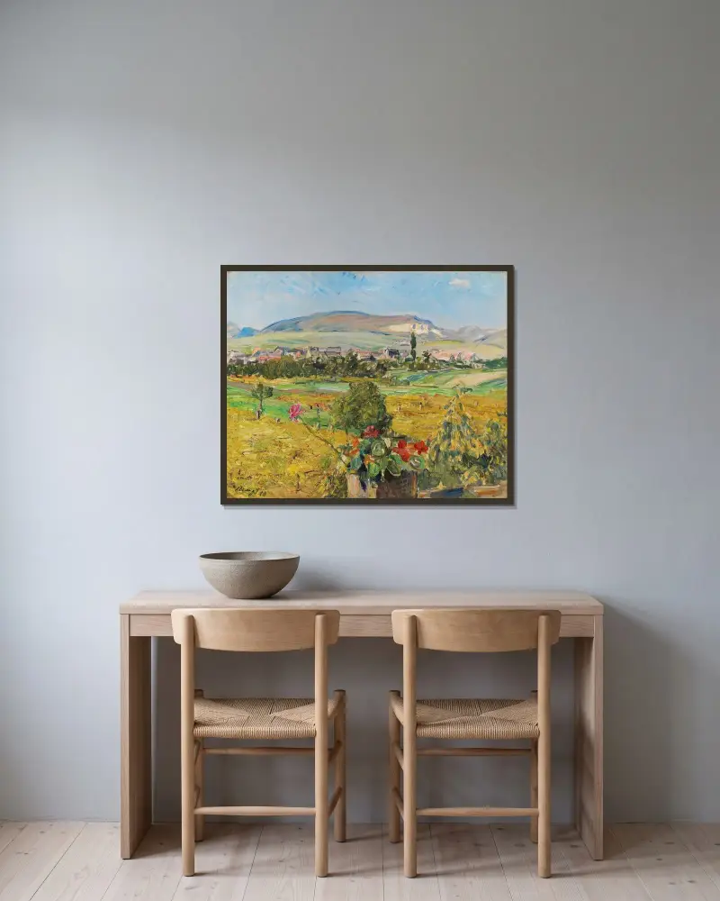 Pfälzer Landschaft von Max Slevogt gerahmt an einer Wand