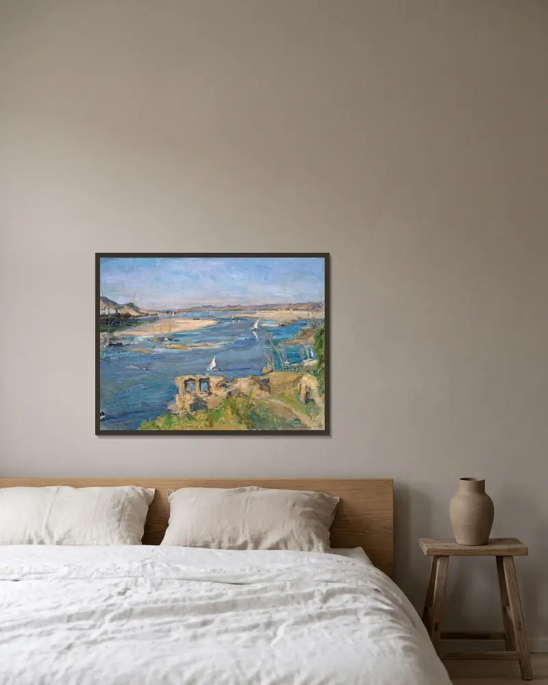 Der Nil bei Assuan von Max Slevogt gerahmt an einer Wand