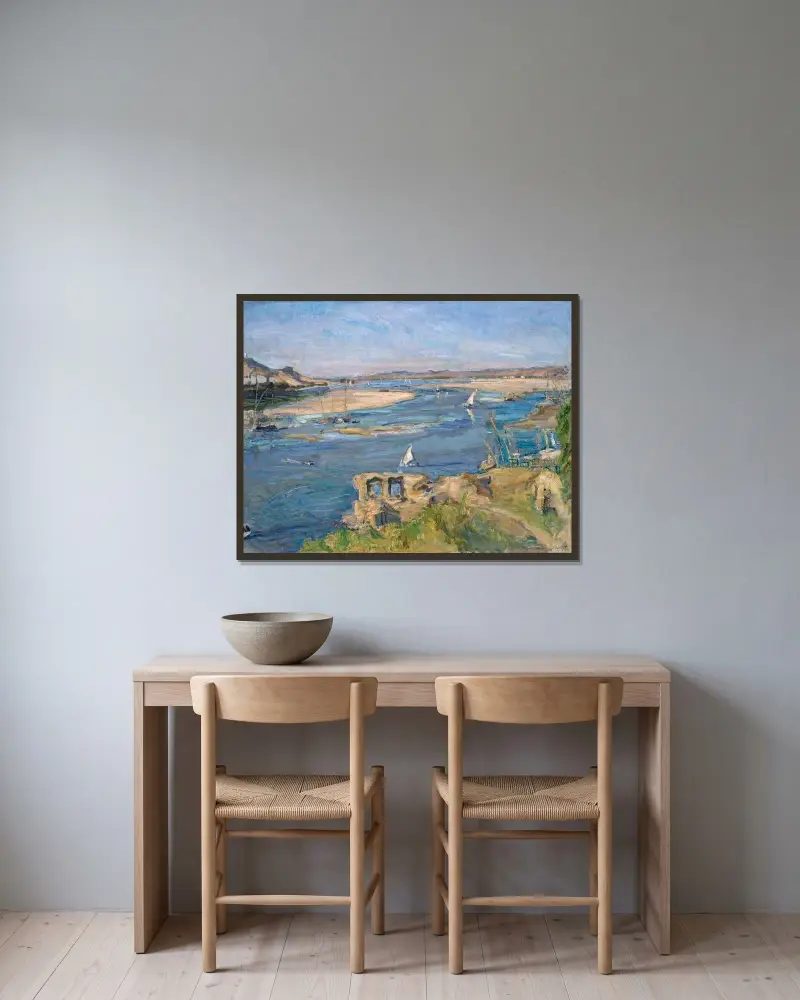 Der Nil bei Assuan von Max Slevogt gerahmt an einer Wand