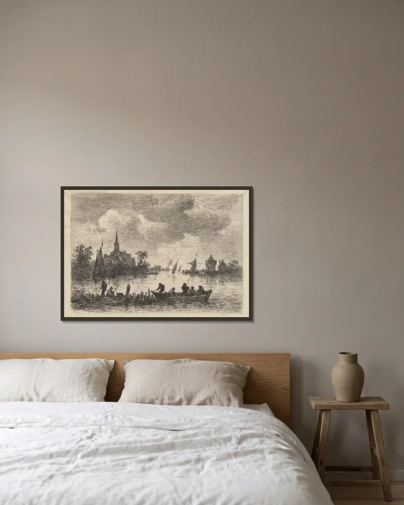 Ufer der Maas von Maxime Lalanne gerahmt an einer Wand