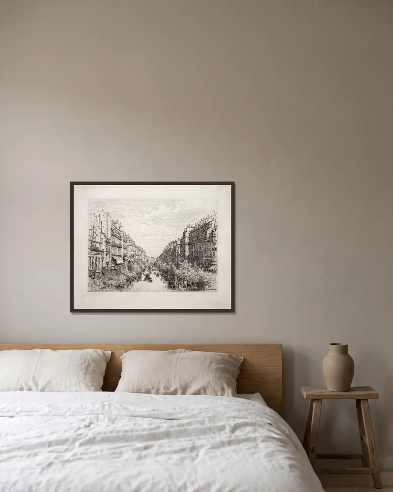 Boulevard Montmartre von Maxime Lalanne gerahmt an einer Wand