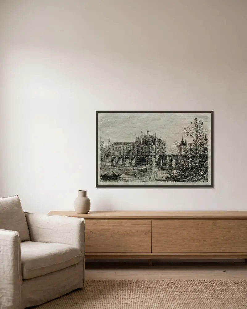 Schloss Chenonceau von Maxime Lalanne gerahmt an einer Wand
