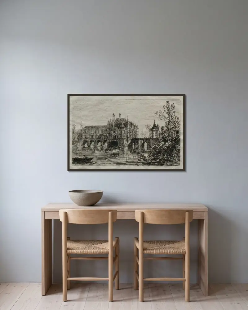 Schloss Chenonceau von Maxime Lalanne gerahmt an einer Wand