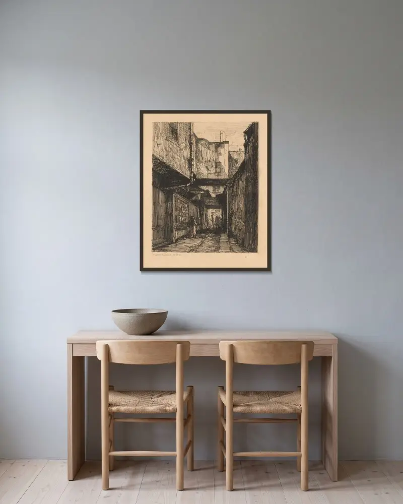 Passage de la marmite von Maxime Lalanne gerahmt an einer Wand