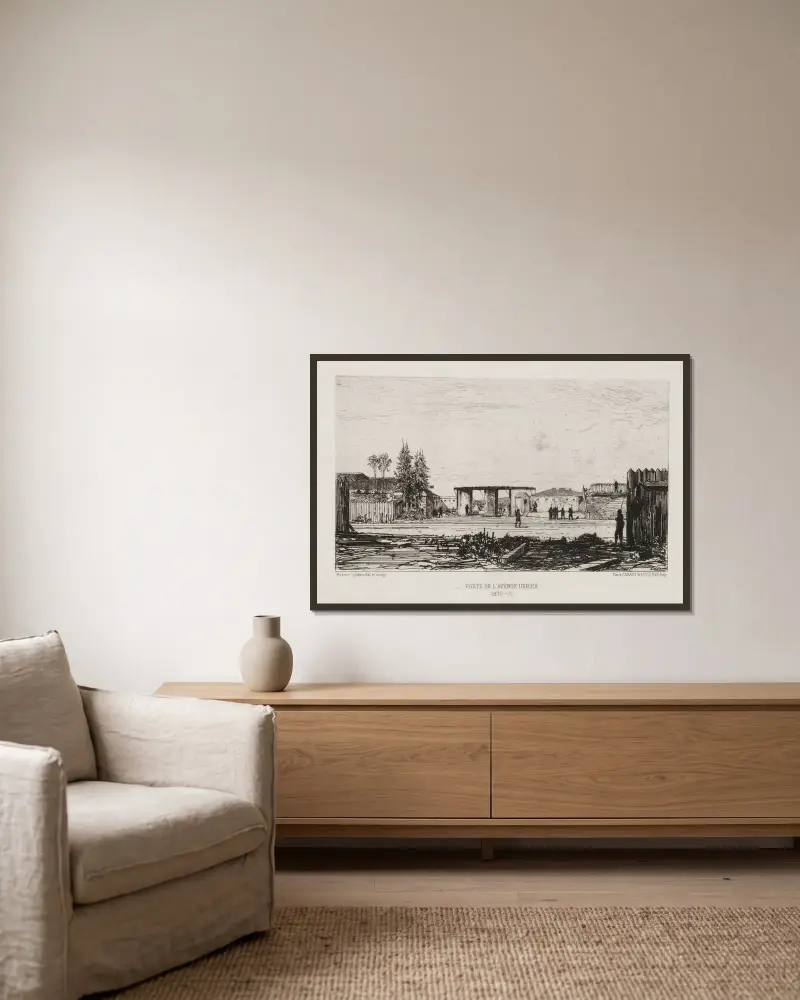 Tor der Avenue Uhrich von Maxime Lalanne gerahmt an einer Wand