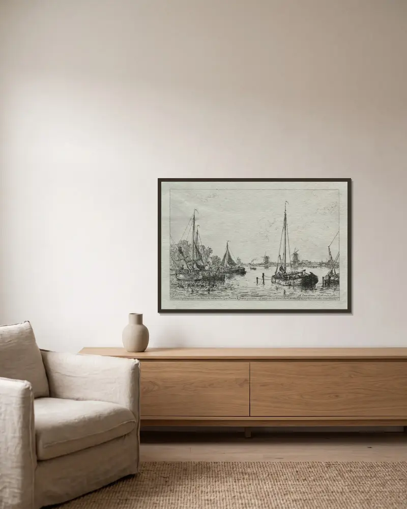 Skizze aus der Natur von Maxime Lalanne gerahmt an einer Wand