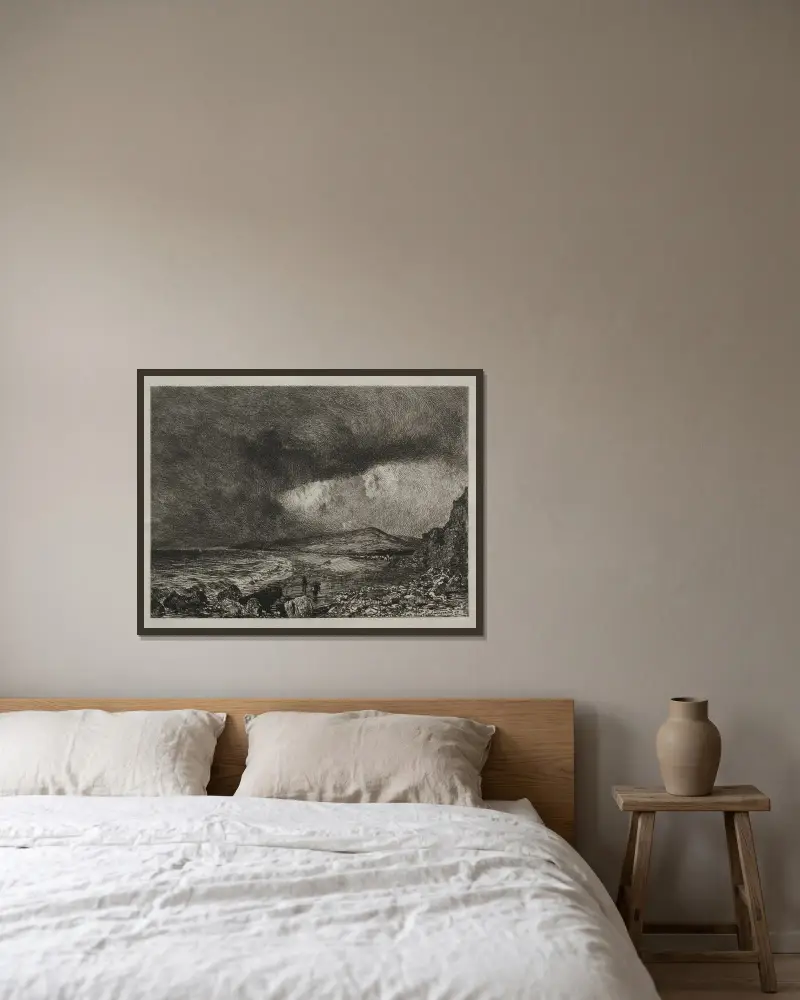 Die Bucht von Weymouth von Maxime Lalanne gerahmt an einer Wand