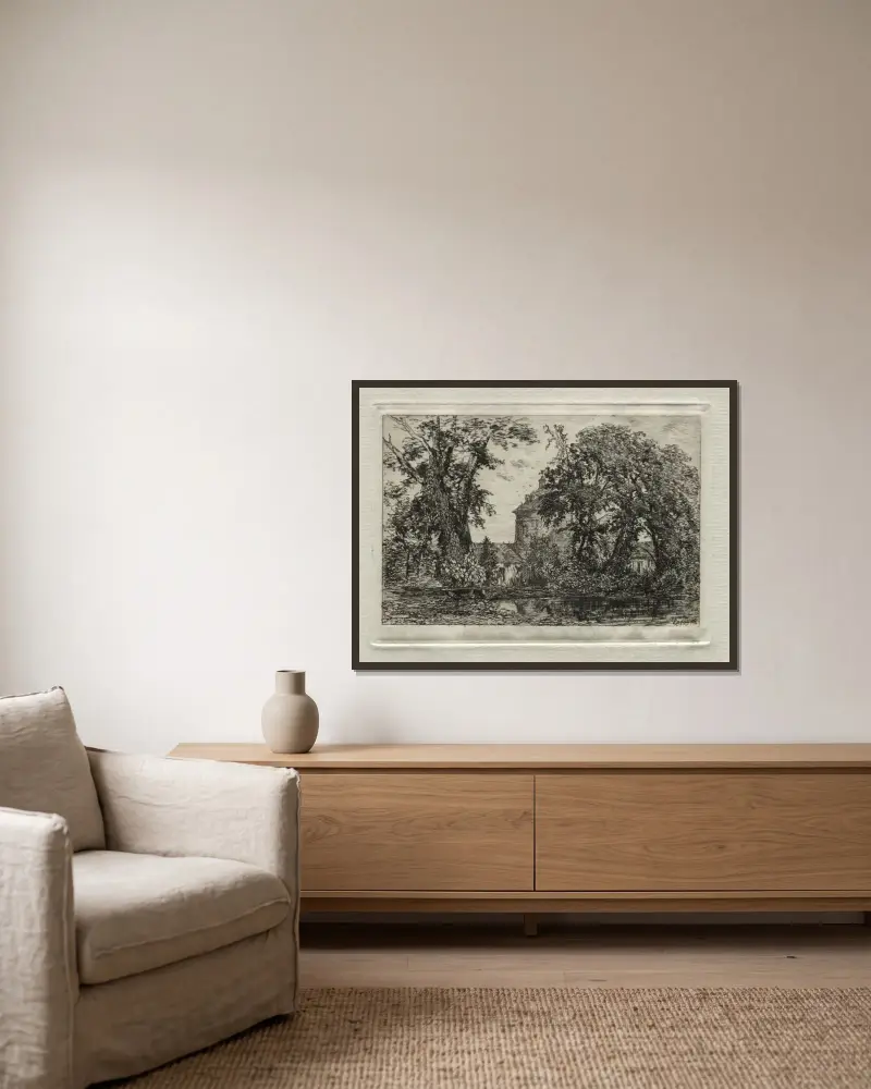 Die Dachstube von Maxime Lalanne gerahmt an einer Wand