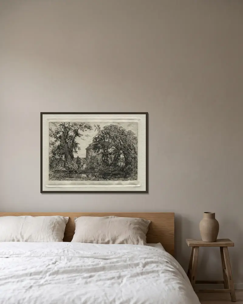 Die Dachstube von Maxime Lalanne gerahmt an einer Wand