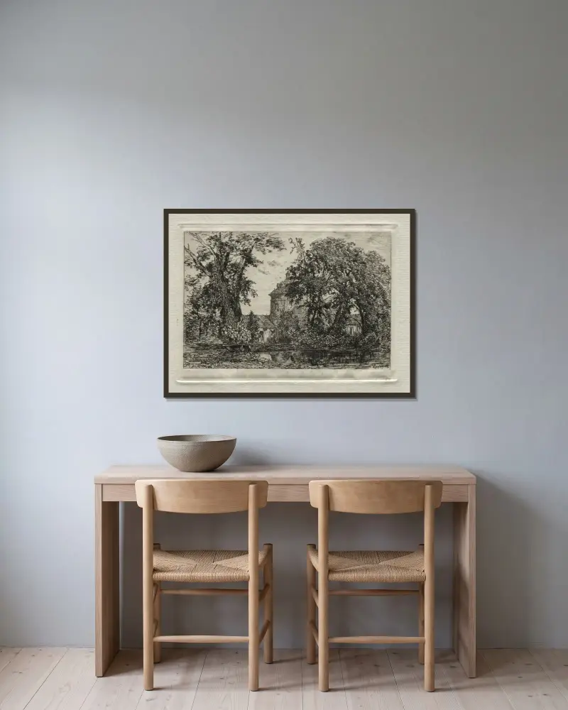Die Dachstube von Maxime Lalanne gerahmt an einer Wand