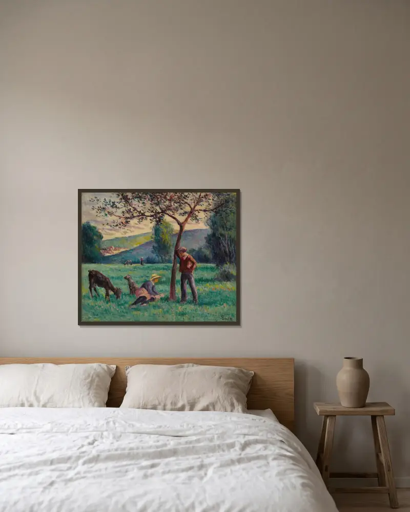 Bessy-cur-Cure, paysage au pommier av Maximilien Luce inramad på en vägg